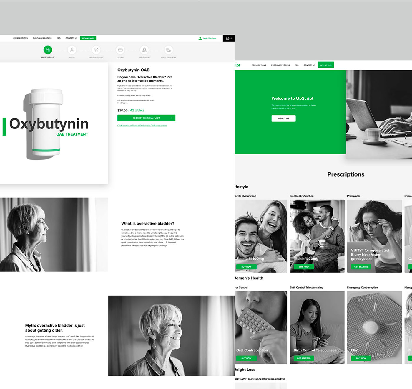 Oxybutynin Wesbite UI Design