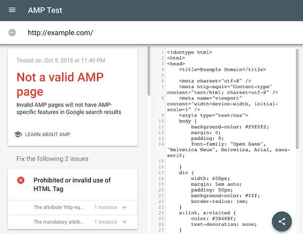 AMP Testing Tool