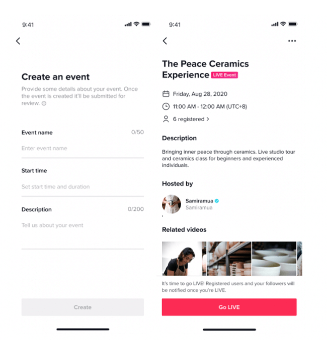 TikTok events - a new tiktok update