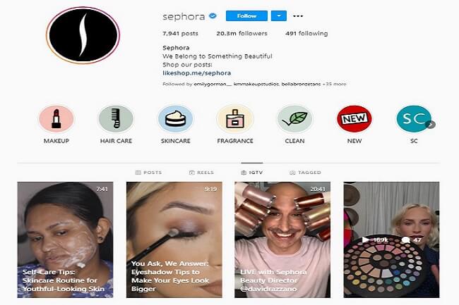 sephora IG-Live and Interactive Instagram Stories